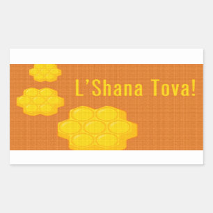 L'Shana Tova Honeycombs Rektangulärt Klistermärke