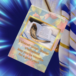 L'shanah Tovah Tikatev V'taihatem Rosh Hashanah Helgkort