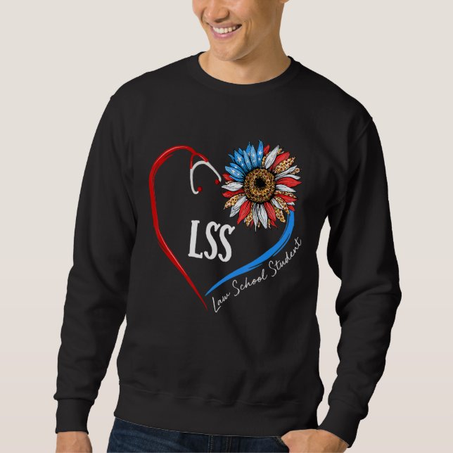 Lss Law School Student Future Lawyer Solros Ste Lång Ärmad Tröja (Framsida)