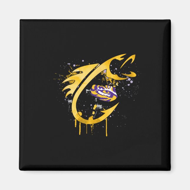 Lsu Tigers Fiske Fiskekrok  Magnet (Framsidan)
