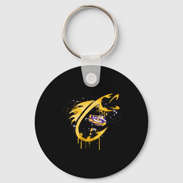Lsu Tigers Fiske Fiskekrok  Nyckelring (Framsida)