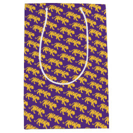 LSU Tigers Gift Bag - Skriv ut Lila & Guld Tiger