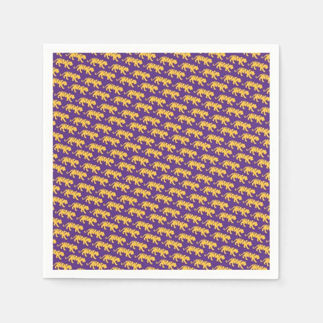LSU Tigers Party Napkins - Tiger Print LSU Party Pappersservett (Framsidan)