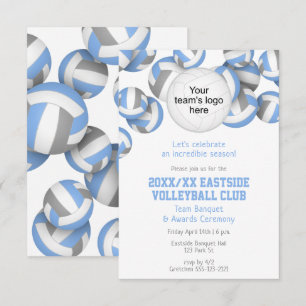 Lt blue grått team färg volleyball utmärkelser ban inbjudningar