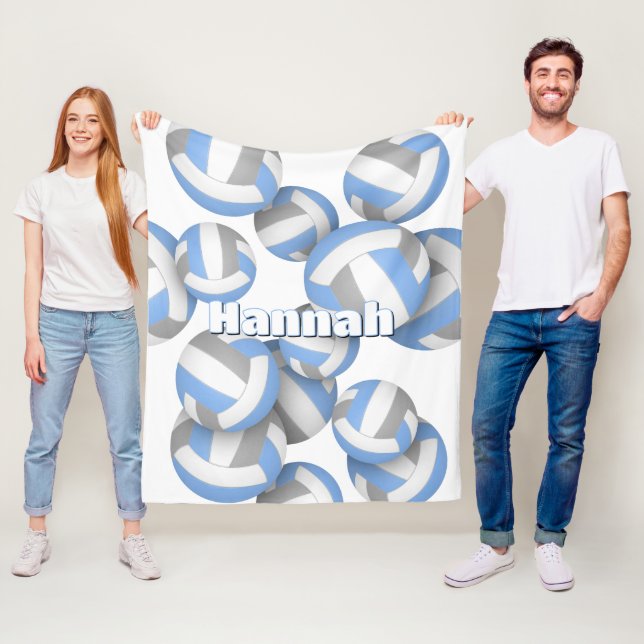 Lt blue grått volleybulltjejer i sportrumsdekaler fleecefilt (På plats)