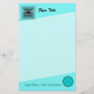 Lt Blue / Teal Flower Ribbon av Kenneth Yoncich Flygblad