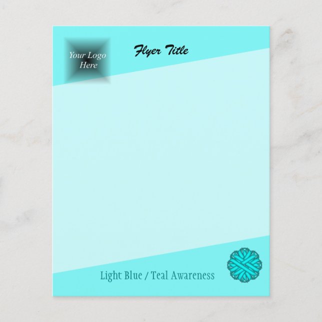 Lt Blue / Teal Flower Ribbon av Kenneth Yoncich Flygblad (Framsidan)