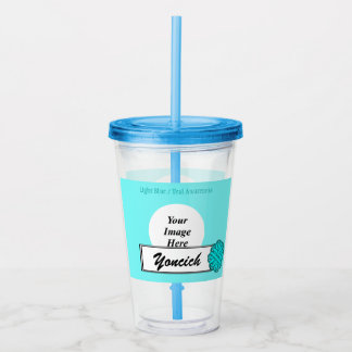 Lt Blue / Teal Flower Ribbon av Kenneth Yoncich Take Away Mugg