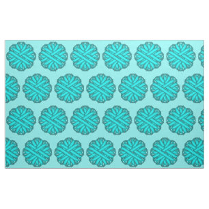 Lt Blue/Teal Flower Ribbon av Kenneth Yoncich Tyg