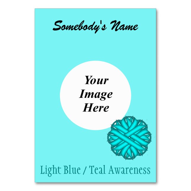 Lt Blue/Teal Flower Ribbon Tmpl av Kenneth Yoncich Bordsnummer (Framsidan)