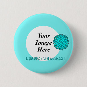 Lt Blue/Teal Flower Ribbon Tmpl av Kenneth Yoncich Knapp