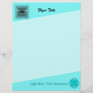 Lt Blue / Teal Klöver Ribbon av Kenneth Yoncich Reklamblad