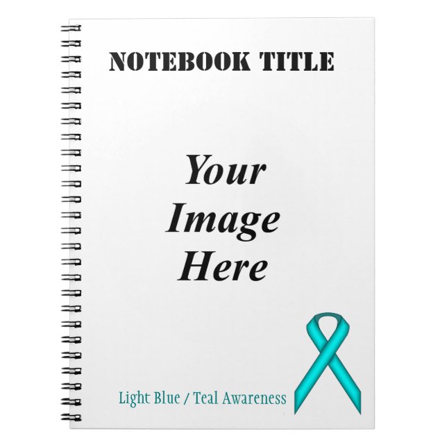 Lt Blue / Teal Standard Ribbon av Kenneth Yoncich Anteckningsbok (Framsidan)