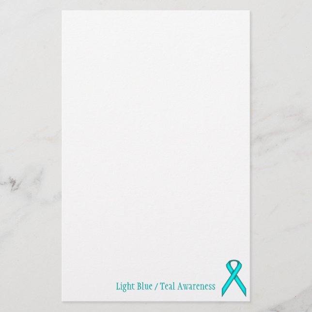Lt Blue / Teal Standard Ribbon av Kenneth Yoncich Brevpapper (Framsida)