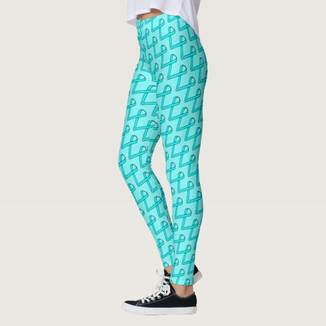 Lt Blue / Teal Standard Ribbon av Kenneth Yoncich Leggings (Vänster)