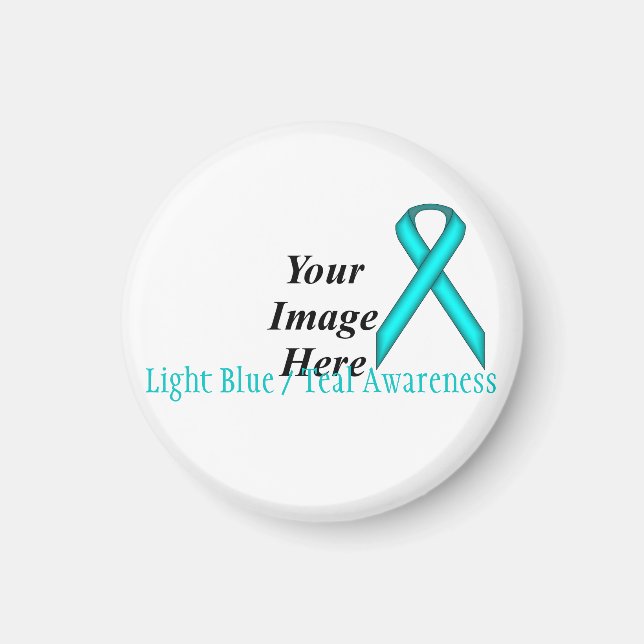 Lt Blue / Teal Standard Ribbon av Kenneth Yoncich Magnet (Framsidan)