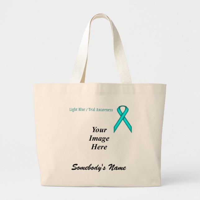 Lt Blue/Teal Standard Ribbon Template by K Yoncich Jumbo Tygkasse (Framsidan)