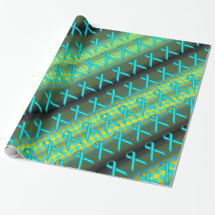 Lt Blue/Teal Stnd Ribn Mönster av Kenneth Yoncich Presentpapper