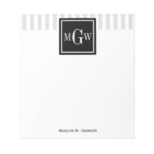 Lt Grått White Rand Black Square 3 Monogram Anteckningsblock