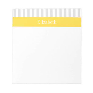 Lt Grått White Rand Pineapple Namn Monogram Anteckningsblock