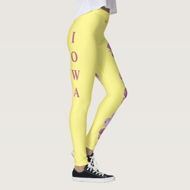 Lt. Gult Iowa State Flower Vild Ro Leggings (Höger)
