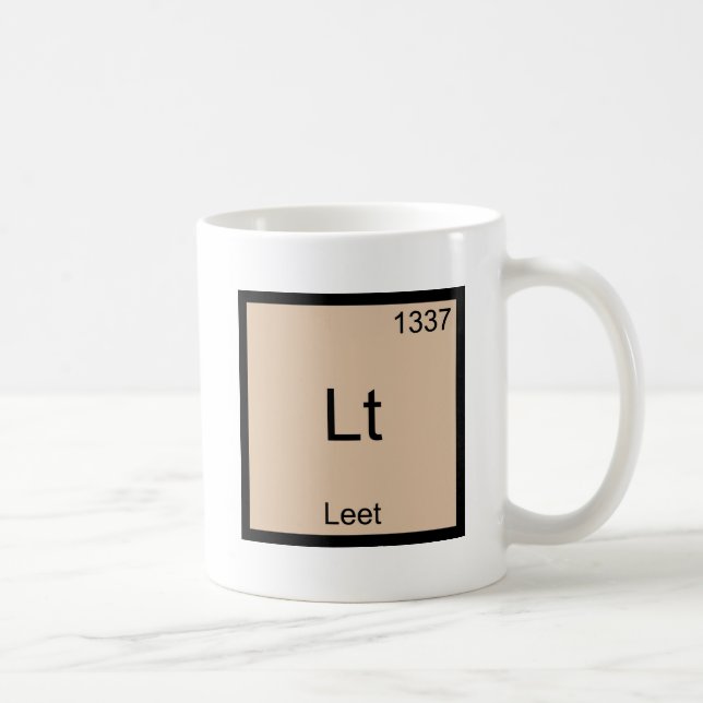 Lt - Leet Rolig Kemiskt Element Symbol T-Shirt Kaffemugg (Höger)