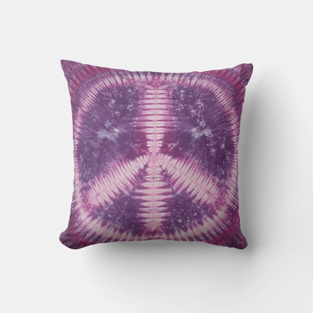 LT Lila Fredstecken Tie Dye American MoJo Pillow Kudde (Framsida)