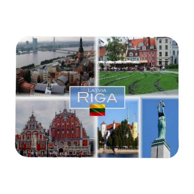 LT Litauen Lettland Lietuva - Riga - Magnet (Horisontell)