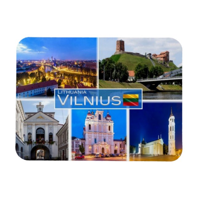 LT Litauen Lettland Lietuva - Vilnius - Magnet (Horisontell)