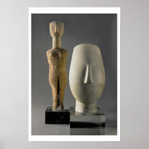 (Lto R) figurinen med den korsade ärmar, Cycladic Poster