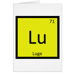 Lu - Luge Sportkemi Periodiska Systemets Symbol Hälsningskort