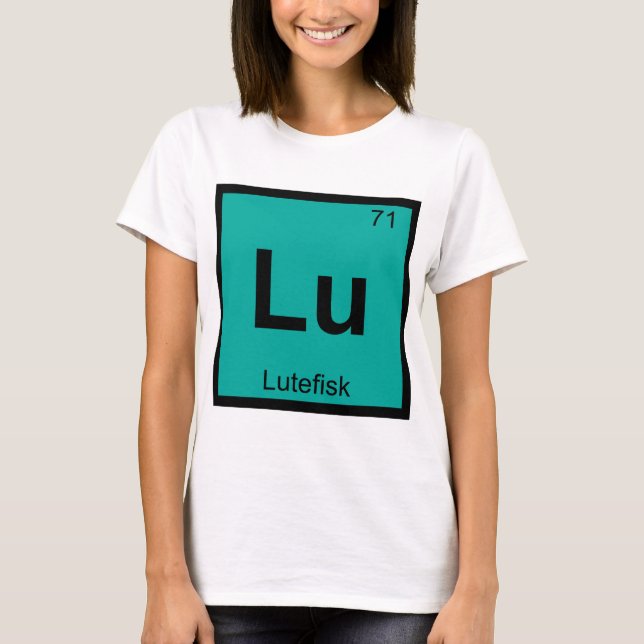 Lu - Lutefisk kemi Periodiska systemets symbol Fis Tröja (Framsida)