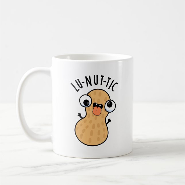 Lu-nöt-ic Funny Peanut Puns Kaffemugg (Vänster)