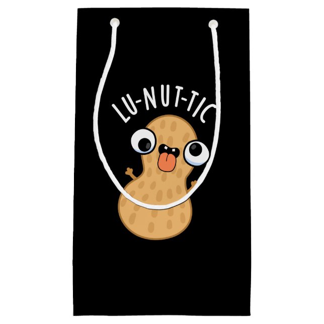Lu-nut-ic Roliga Jordnötts Puns Mörk Bakgrund (Framsidan)