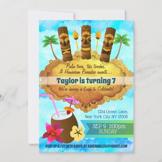 Luah Birthday-inbjudningar Inbjudningar (Framsida)