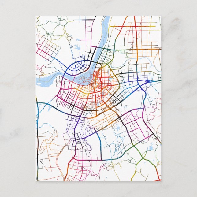 Lu'An China City Karta Vykort (Framsida)