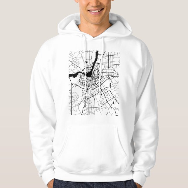 Lu'An China City Map Hoodie (Framsida)