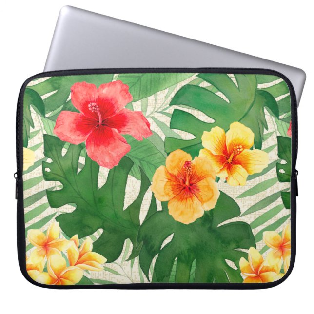 Luana Watercolor Tropical Blommigt Wetdress Laptop Fodral (Framsidan)