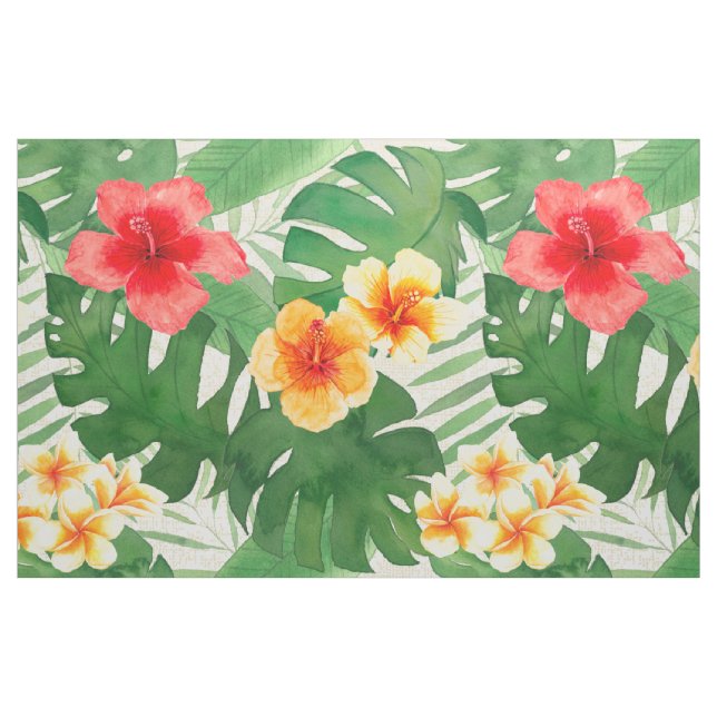 Luana Watercolor Tropical Vivid Blommigt Tyg (Fat Quarter)