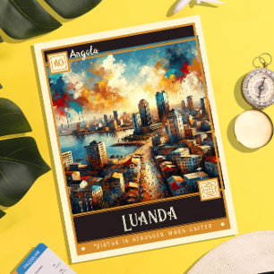 Luanda, Angola Måla Vintage Vykort