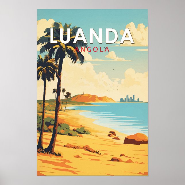 Luanda Angola Resa Konst Vintage Poster (Framsidan)