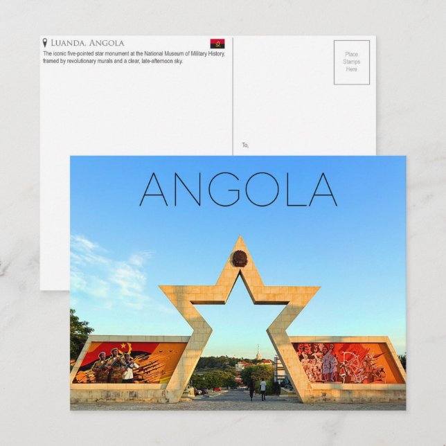 Luanda, Angola Resebrevkort Vykort (Fram/baksida)