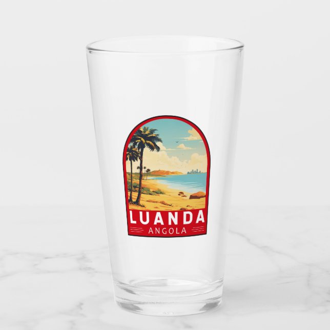 Luanda Angola Travel Art Vintage Glaskopp (Framsida)
