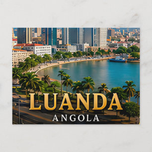 Luanda Bay och modern angolansk siluett Vykort