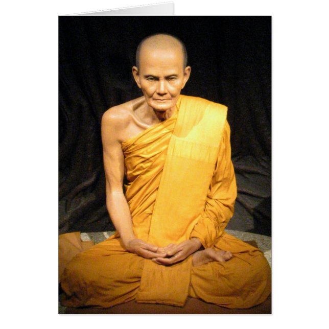 Luang Poo Mun Bhuridatto ... Buddhist Munk-kort Hälsningskort (Framsidan)