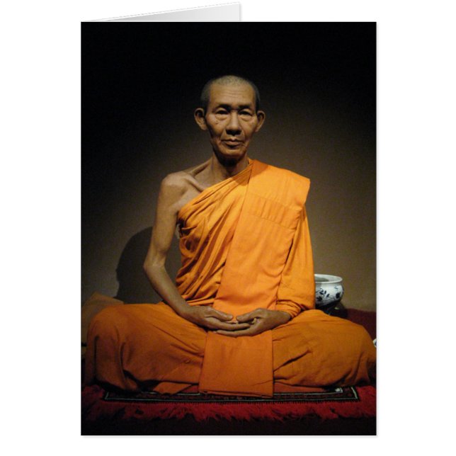 Luang Por Kasem Khemako ... Buddhist Munk-kort Hälsningskort (Framsidan)