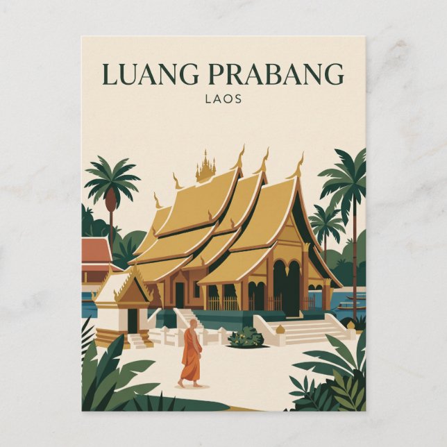 Luang Prabang Laos Vykort (Framsida)