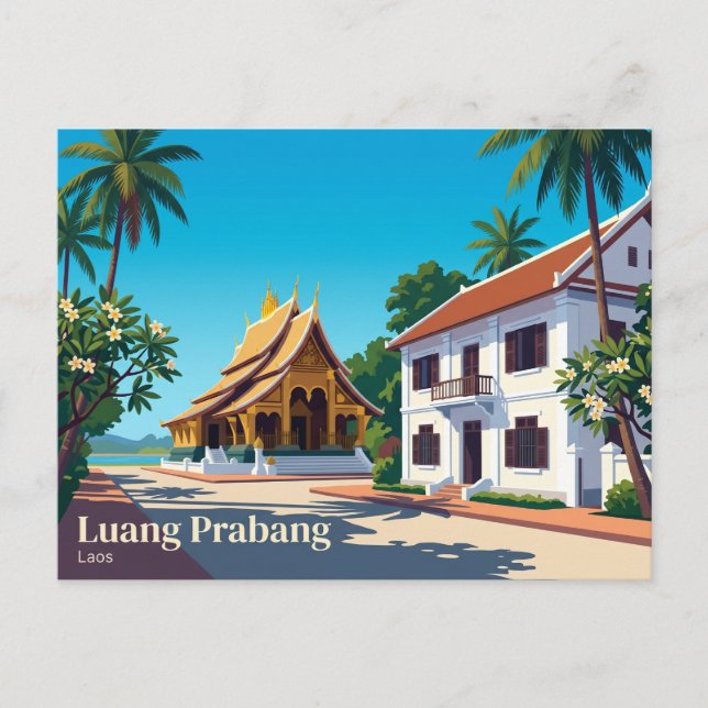 Luang Prabang Laos Vykort (Framsida)