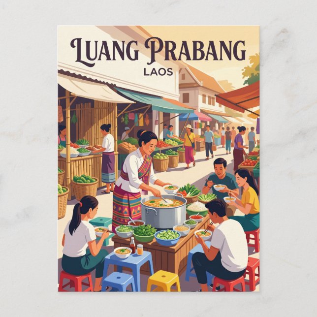 Luang Prabang Laos Vykort (Framsida)