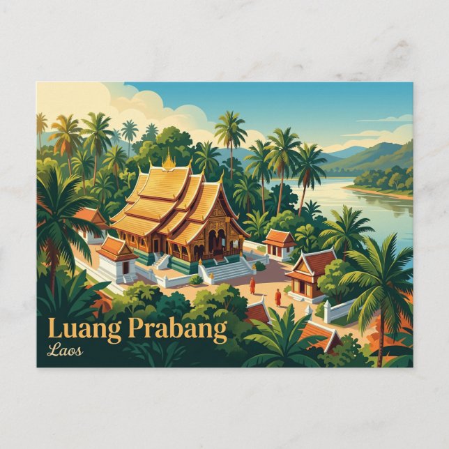 Luang Prabang Laos Vykort (Framsida)
